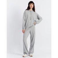 Chinti & Parker Wool Rich Wide Leg Relaxed Joggers with Cashmere Light Grey