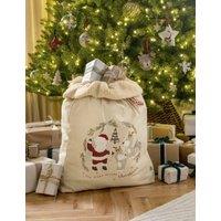 Large Calico Santa Christmas 2024 Sack