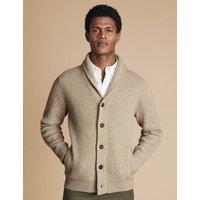 Charles Tyrwhitt Pure Merino Wool Shawl Collar Cardigan Natural