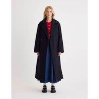 Wool Blend Belted Longline Tailored Coat