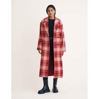 Wool Blend Checked Longline Tailored Coat