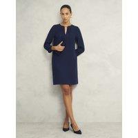 V-Neck Knee Length Shift Dress