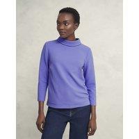 Cotton Blend Roll Neck Top