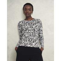 Cotton Rich Floral Jumper with Merino Wool