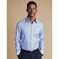 Non Iron Pure Cotton Twill Check Oxford Shirt