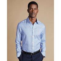 Non Iron Pure Cotton Twill Check Oxford Shirt