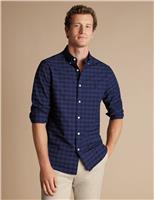 Charles Tyrwhitt Slim Fit Cotton Stretch Check Oxford Shirt Blue Mix