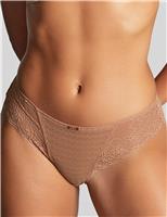 Panache Envy Brazilian Mesh & Lace Knickers Black