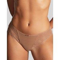 Panache Envy Brazilian Mesh & Lace Knickers Honey