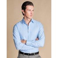 Charles Tyrwhitt Regular Fit Non Iron Pure Cotton Twill Shirt Light Blue