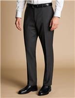 Regular Fit Pure Wool Birdseye Stretch Trousers