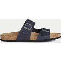 Wide Fit Leather Sliders