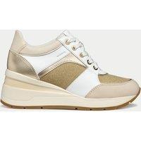 Leather Colour Block Wedge Trainers