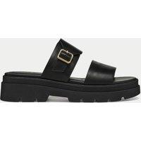 Leather Buckle Flatform Sandals