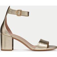 Leather Metallic Ankle Strap Sandals