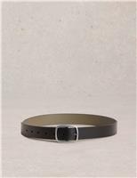 Leather Reversible Rectangular Buckle Belt