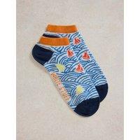 Cotton Rich Wave Trainer Socks