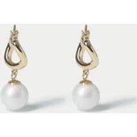 Fresh Water Pearl Drop Hoop Earrings