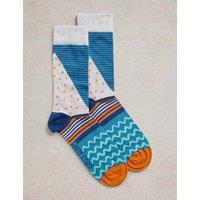 Cotton Rich Geometric Ankle Socks