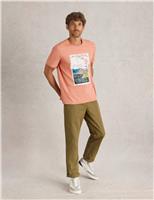 White Stuff Pure Cotton Mountain Graphic T-Shirt Pink Mix