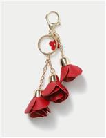 Red Rose Trio Bag Charm
