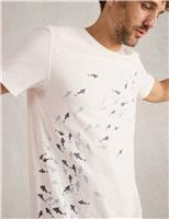 Pure Cotton Swimming Fish Graphic T-Shirt