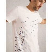 Pure Cotton Swimming Fish Graphic T-Shirt