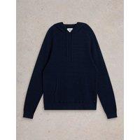 Pure Cotton Textured Hooded Jumper
