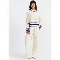 Cashmere Rich Striped Crew Neck Jumper