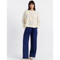 Cashmere Rich Embroidered Crew Neck Jumper