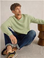 Pure Cotton Textured Crew Neck Jumper