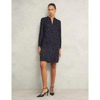 Jersey Printed V-Neck Knee Length Shift Dress