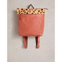 Leather Animal Print Backpack