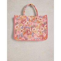 Cotton Blend Floral Jacquard Tote Bag