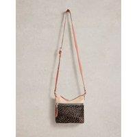 Leather Colour Block Cross Body Bag
