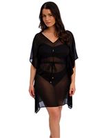 Fantasie Nauru V-Neck Tie Front Beach Cover Up Kaftan Black