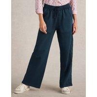 Pure Cotton Jersey Wide Leg Trousers