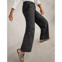 Wool Blend Tweedy Wide Leg Trousers