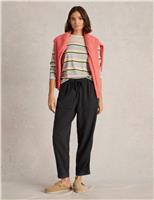 White Stuff Linen Rich Relaxed Ankle Grazer Trousers Blue