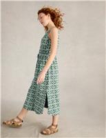 Heidi Pure Cotton V-Neck Printed Midi Beach Dress