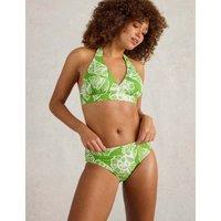 White Stuff Printed High Leg Bikini Bottoms Green Mix