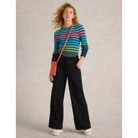 Pure Cotton Jersey Wide Leg Trousers