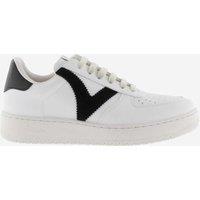 Victoria Madrid Leather Lace Up Trainers White/Black