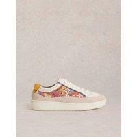 Leather Colour Block Flatform Trainers