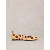 Suede Animal Print Flat Pumps