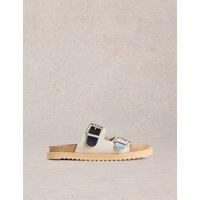 Suede Colour Block Footbed Sandals