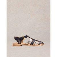 Leather Ankle Strap Flat Fisherman Sandals