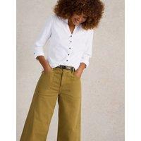 Pure Cotton Jersey Broderie V-Neck Shirt