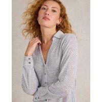 Pure Linen Striped Collared Shirt