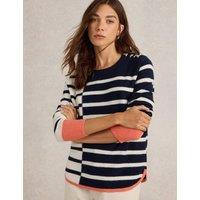 Wool Blend Striped Crew Neck Jumper